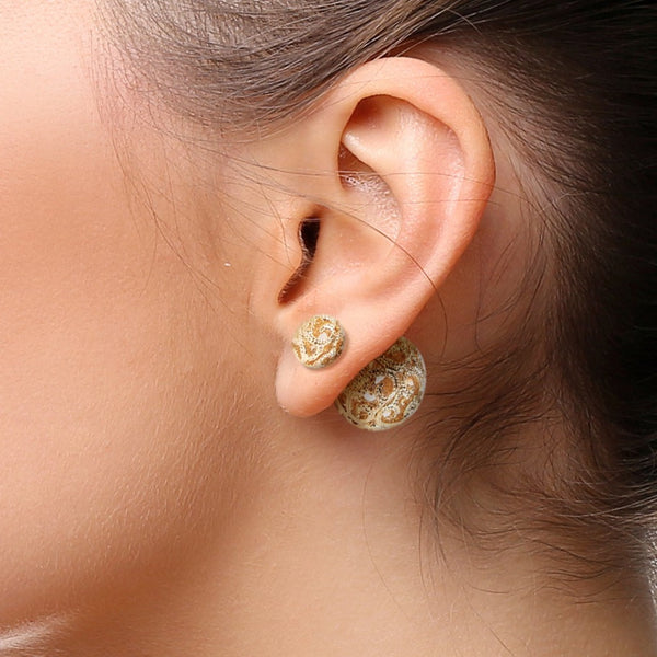 Double Stud - Tribal Woven Earrings