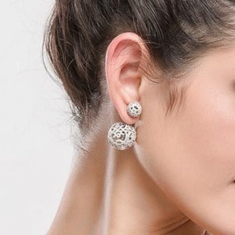 Double Stud - Diamond Crystal Earring